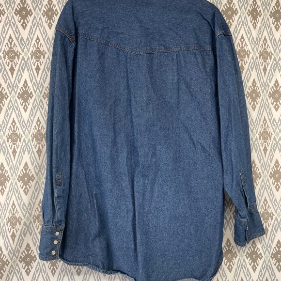 Ely Cattleman Shirt Mens Size L Blue Denim Western Rockabilly XXL - Picture 3 of 4